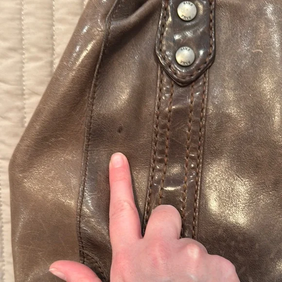 Frye Brown Leather Shoulder Bag with Structured Design - Picture 12 of 15